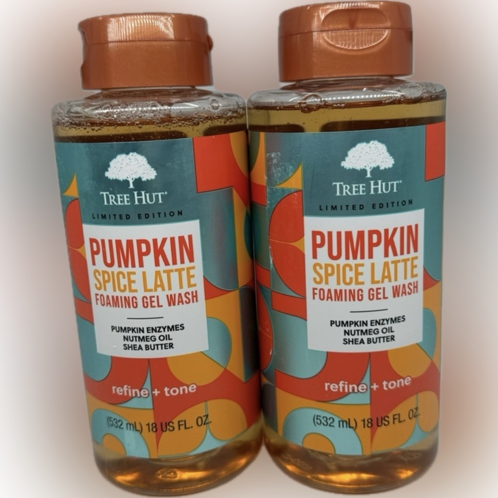 Tree Hut Pumpkin Spice Latte Foaming Gel Wash Sealed 18 FL‎ OZ Each 2 Pack